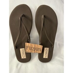 New Womens Flojos Fiesta Brown Flip Flops Women Size 8 Flojos Brown Flip Flops